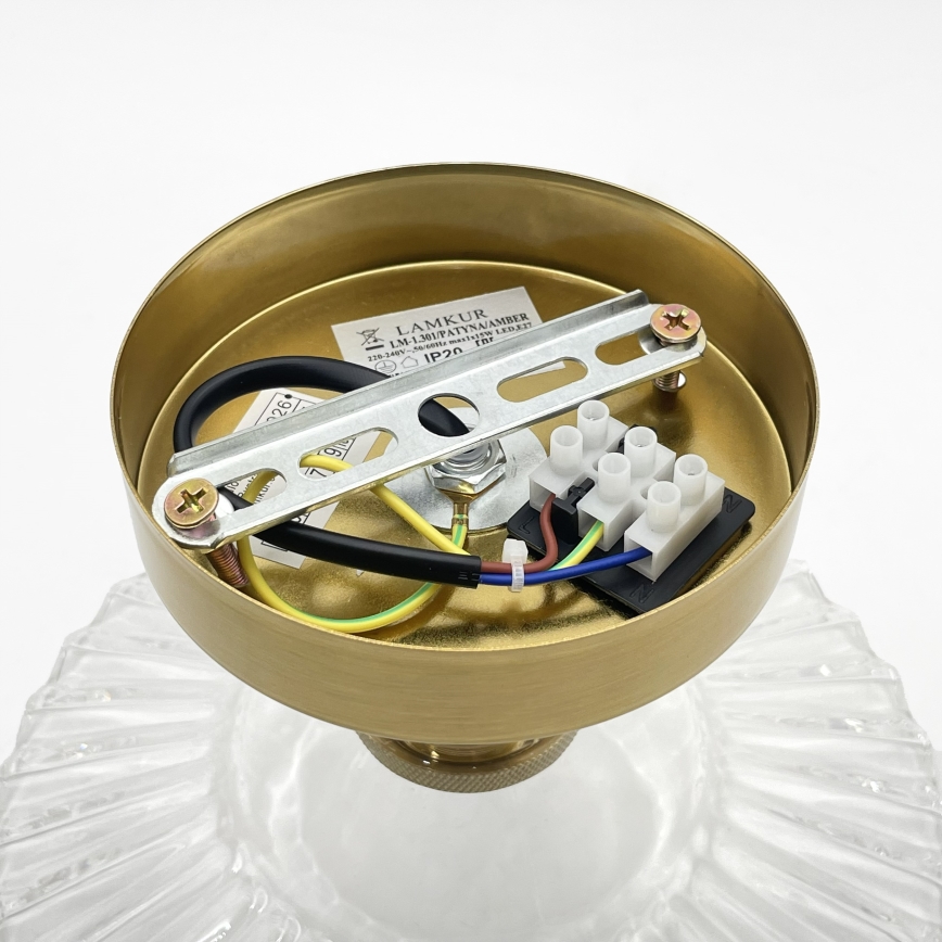 Lustre plafonnier TRISH 1xE27/15W/230V doré/transparent