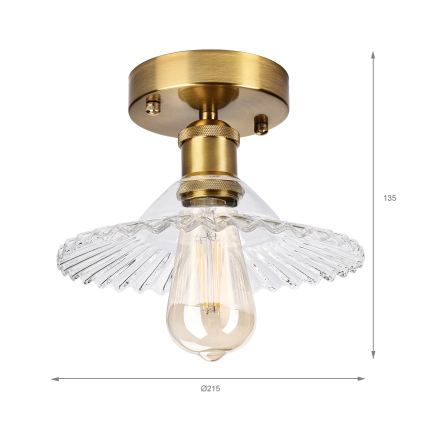 Lustre plafonnier TRISH 1xE27/15W/230V doré/transparent