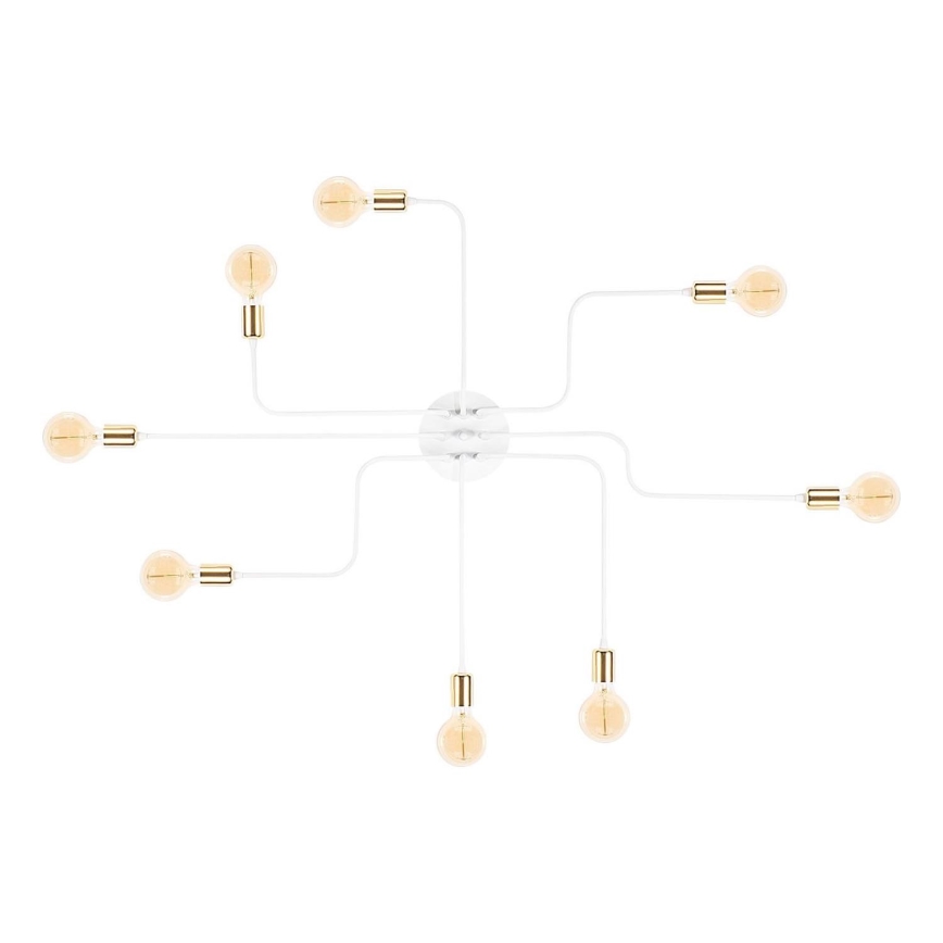Lustre plafonnier TRUVA 8xE27/40W/230V blanc/doré