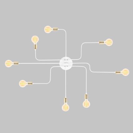 Lustre plafonnier TRUVA 8xE27/40W/230V blanc/doré
