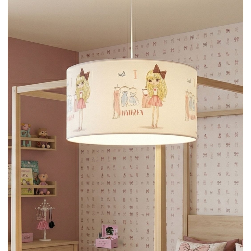 Lustre pour chambre d'enfant GIRLS VIBES 1xE27/60W/230V Ø 40 cm J'adore la mode