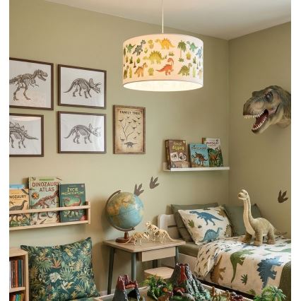 Lustre pour chambre d'enfant KIDS ROOM 1xE27/60W/230V Ø 40 cm motif dinosaure