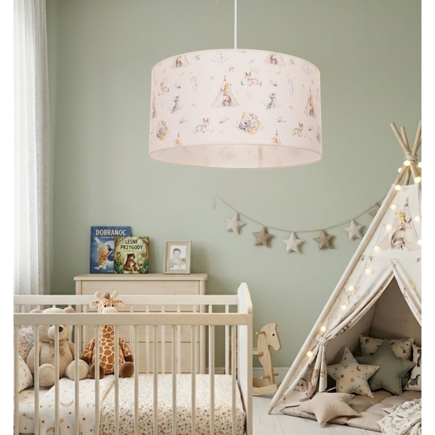 Lustre pour chambre d'enfant KIDS ROOM 1xE27/60W/230V Ø 40 cm, motifs animaux
