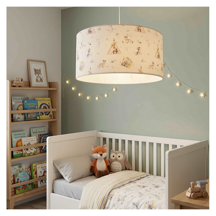 Lustre pour chambre d'enfant KIDS ROOM 1xE27/60W/230V Ø 40 cm, motifs animaux