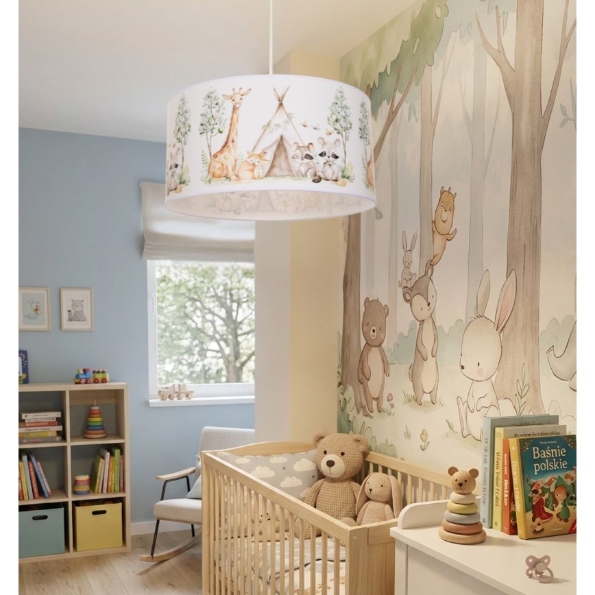 Lustre pour chambre d'enfant KIDS ROOM 1xE27/60W/230V, Ø 40 cm, motifs animaux