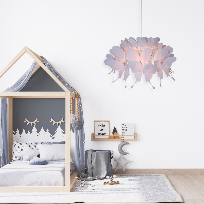 Lustre pour enfant FARFALLA 1xE27/60W/230V rose