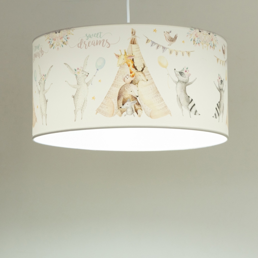 Lustre pour enfant KIDS ROOM 1xE27/60W/230V Ø 40 cm à motifs d'animaux
