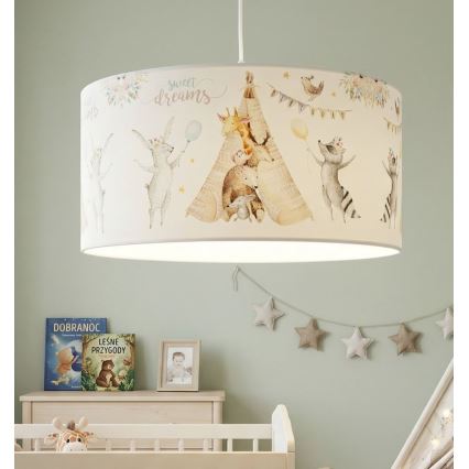Lustre pour enfant KIDS ROOM 1xE27/60W/230V Ø 40 cm à motifs d'animaux