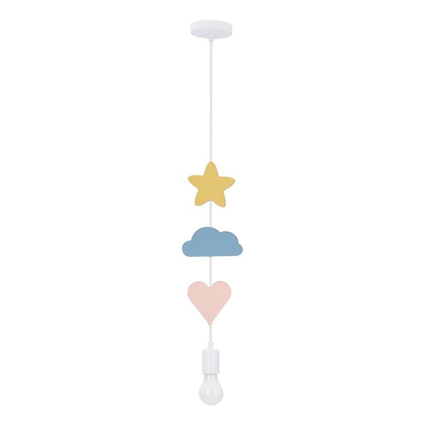 Lustre pour enfants avec câble TRIO 1xE27/20W/230V jaune/bleu/rose