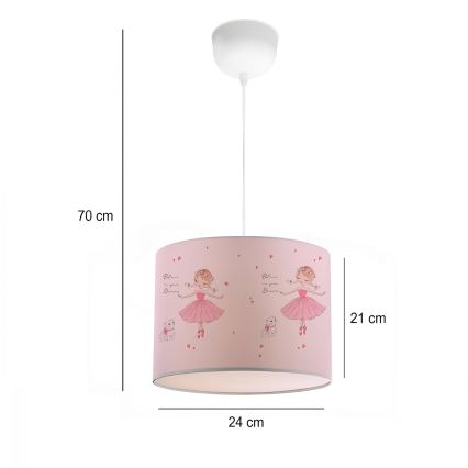 Lustre pour enfants CANDY 1xE27/40W/230V rose