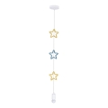 Lustre pour enfants STARS 1xE27/20W/230V jaune/bleu/blanc