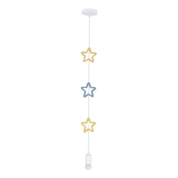 Lustre pour enfants STARS 1xE27/20W/230V jaune/bleu/blanc