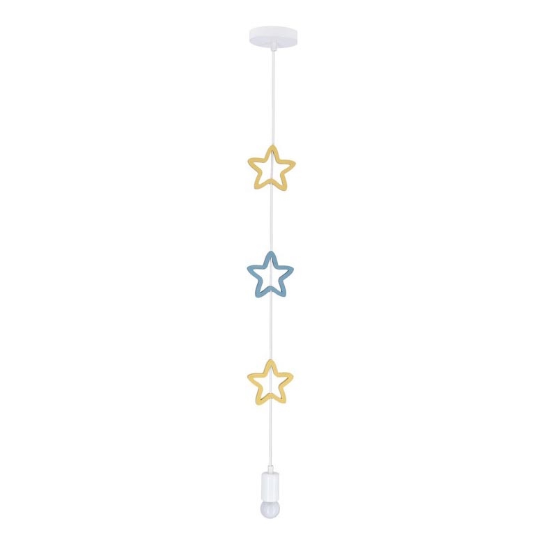 Lustre pour enfants STARS 1xE27/20W/230V jaune/bleu/blanc