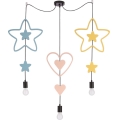 Lustre pour enfants suspendu TRIO 3xE27/20W/230V bleu/rose/jaune