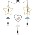 Lustre pour enfants suspendu TRIO 3xE27/20W/230V jaune/bleu/gris