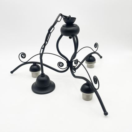 Lustre RETRO sur chaîne 3xE27/60W/230V noir/blanc
