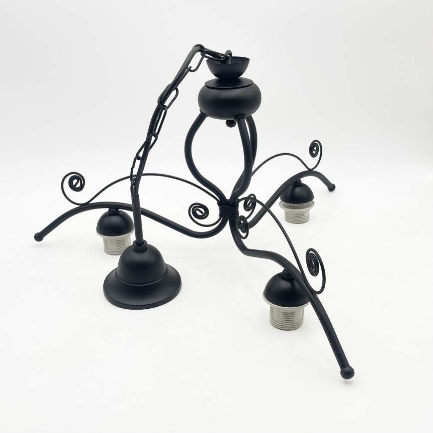 Lustre RETRO sur chaîne 3xE27/60W/230V noir/blanc