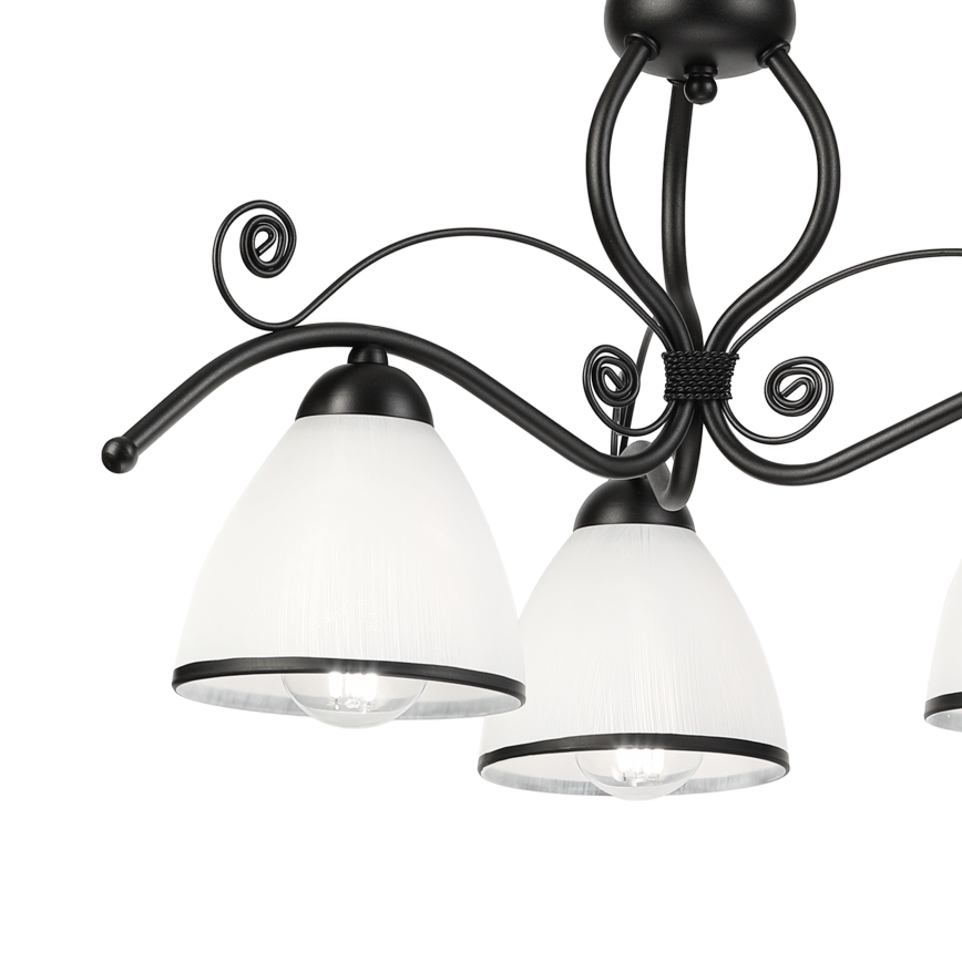 Lustre RETRO sur chaîne 3xE27/60W/230V noir/blanc