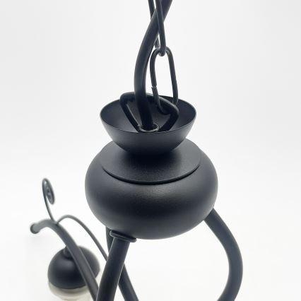 Lustre RETRO sur chaîne 3xE27/60W/230V noir/blanc