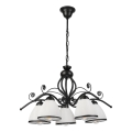 Lustre rétro sur chaîne 5xE27/60W/230V noir/blanc
