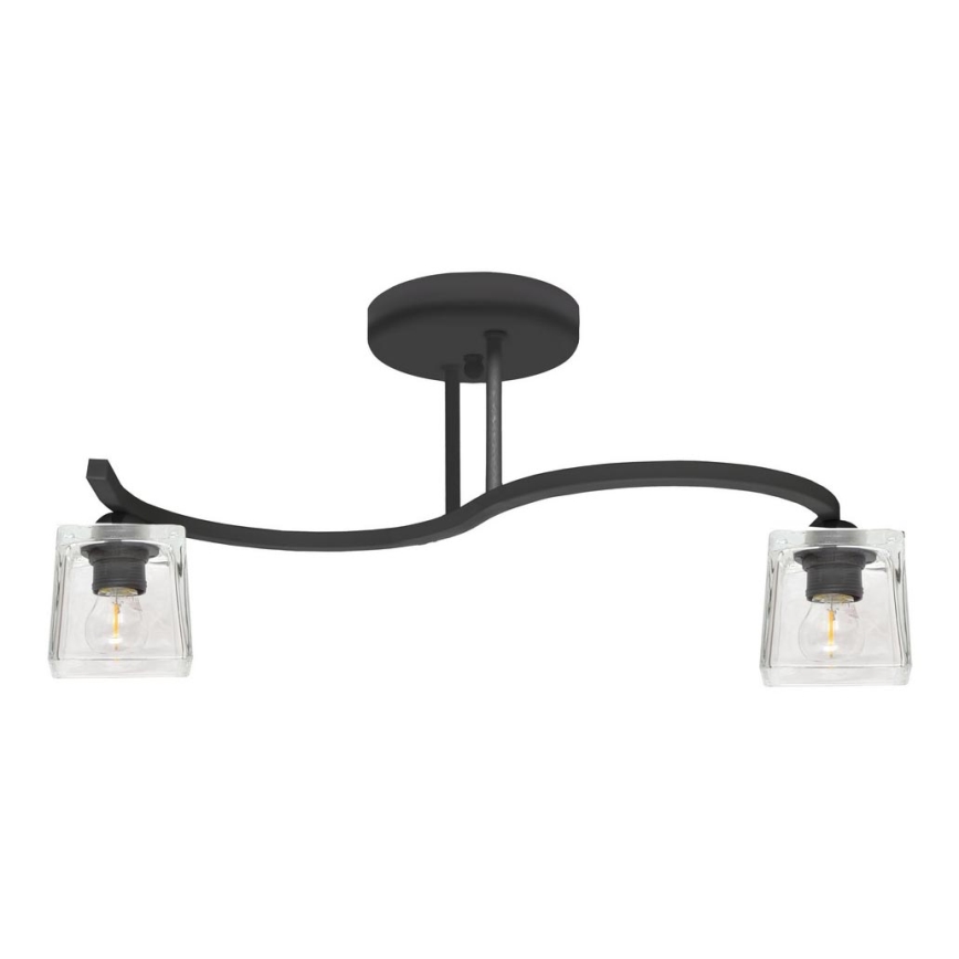Lustre SANTOS 2xE27/15W/230V noir/transparent