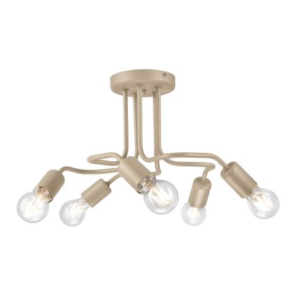 Lustre semi-plafonnier CHARLIE 5xE27/15W/230V beige