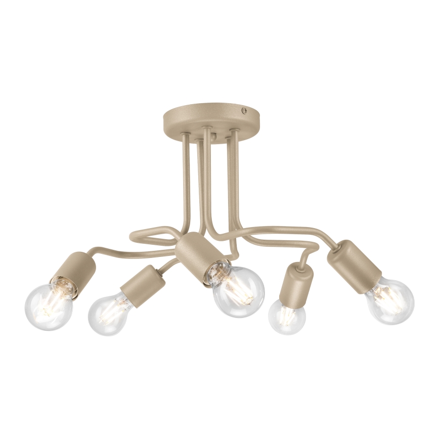 Lustre semi-plafonnier CHARLIE 5xE27/15W/230V beige