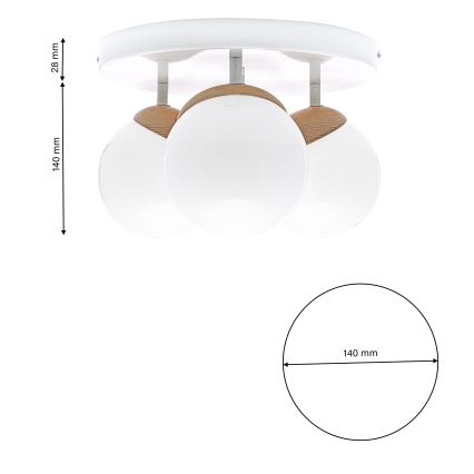 Lustre SFERA WOOD 3xE14/40W/230V