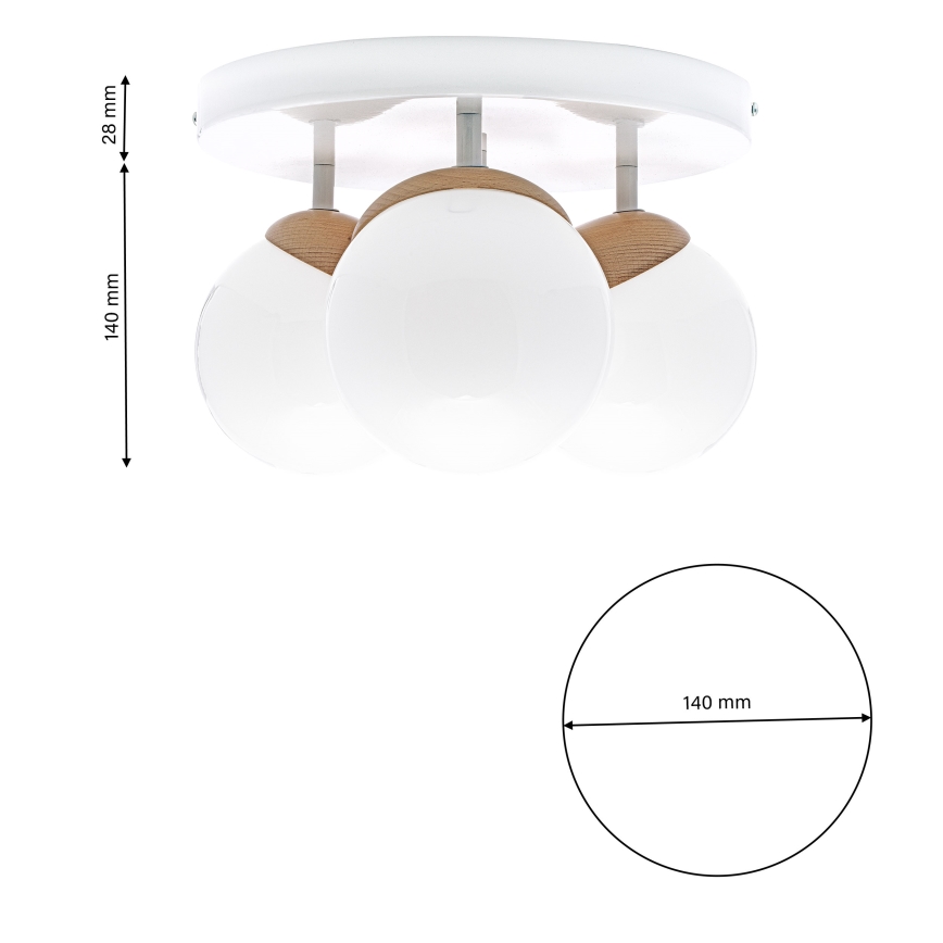 Lustre SFERA WOOD 3xE14/40W/230V