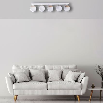 Lustre SFERA WOOD 5xE14/40W/230V