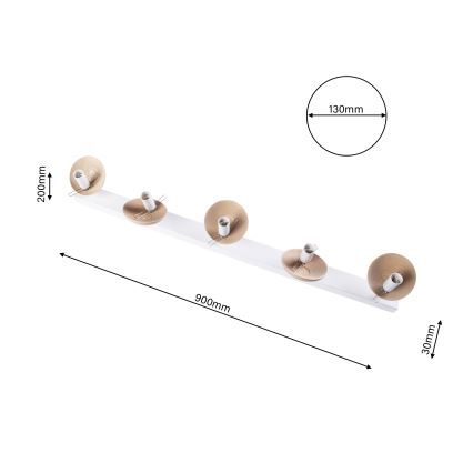 Lustre SFERA WOOD 5xE14/40W/230V