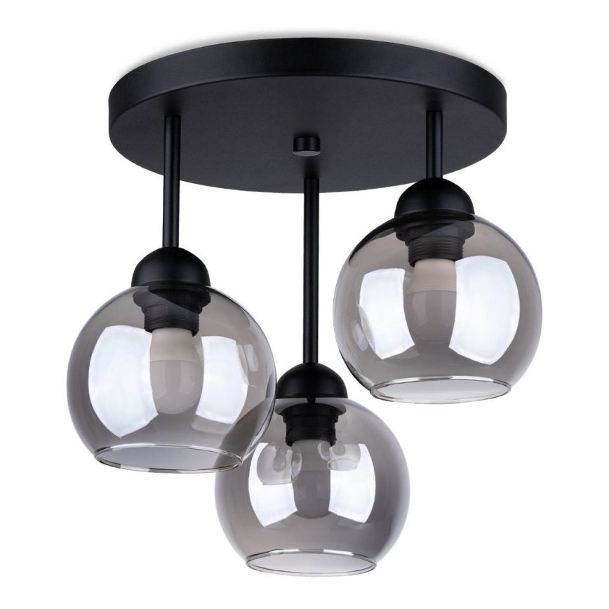 Lustre sur barre ALINO 3xE27/60W/230V noir