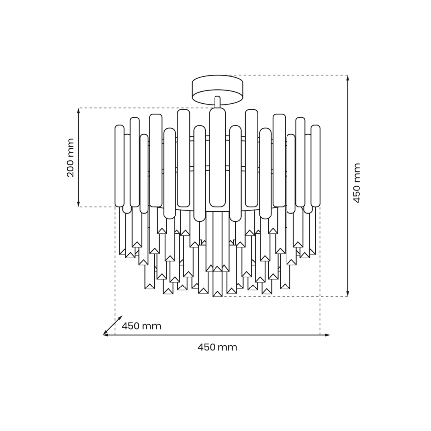 Lustre sur barre ASPEN 6xE14/40W/230V chrome mat