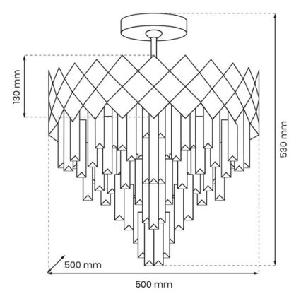 Lustre sur barre CARISMA 9xE14/40W/230V doré