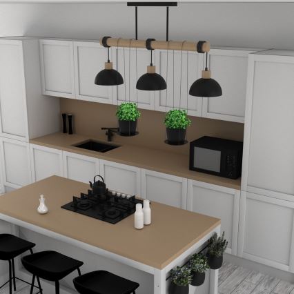 Lustre sur barre FLORA 3xE27/60W/230V