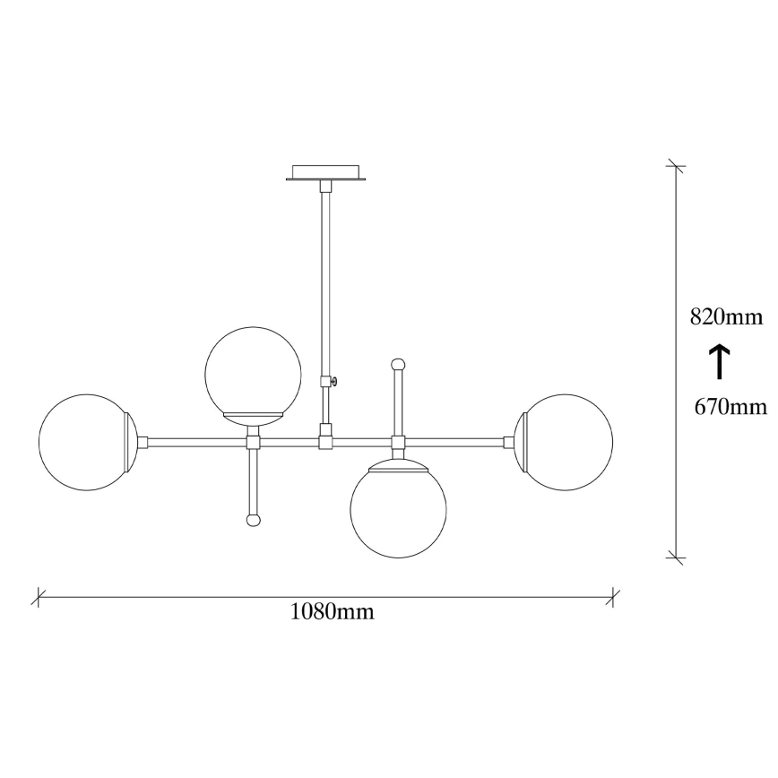 Lustre sur barre LEGEND 4xE27/100W/230V