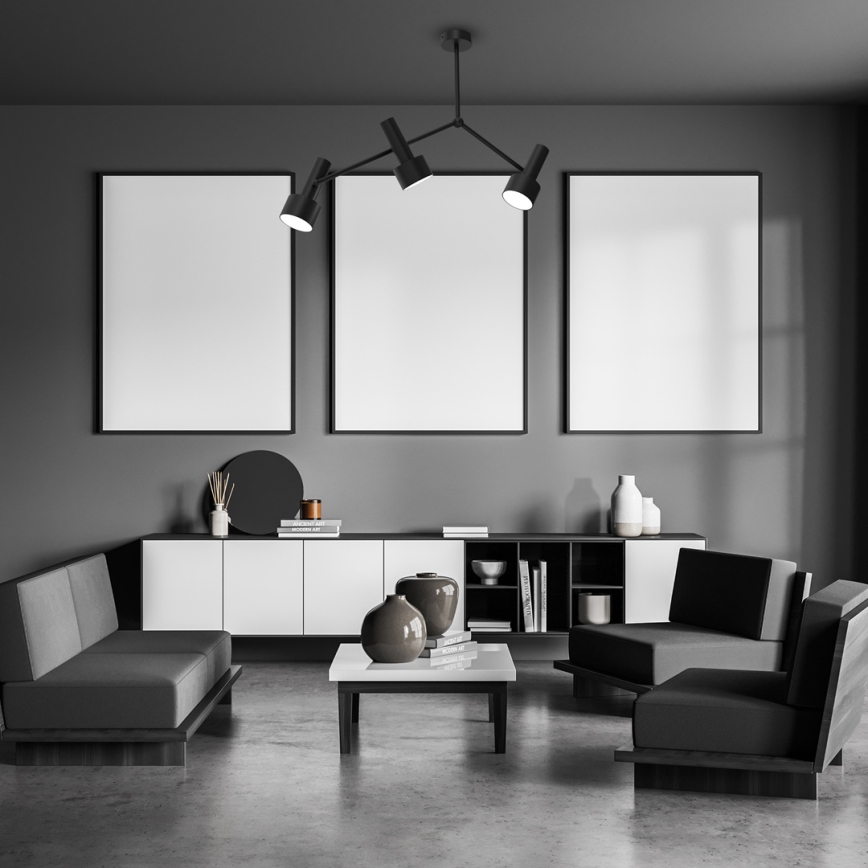 Lustre sur barre LINTERNA 3xGX53/12W/230V noir