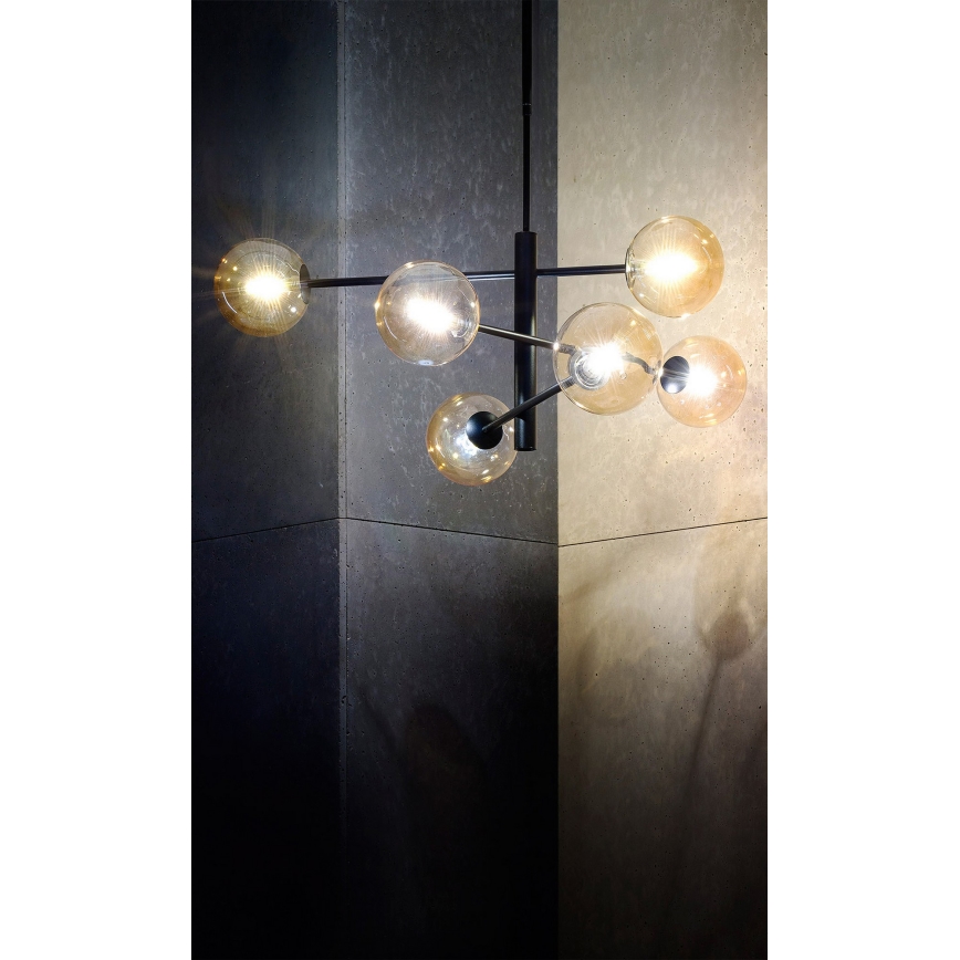 Lustre sur barre ORO 6xG9/12W/230V noir/doré