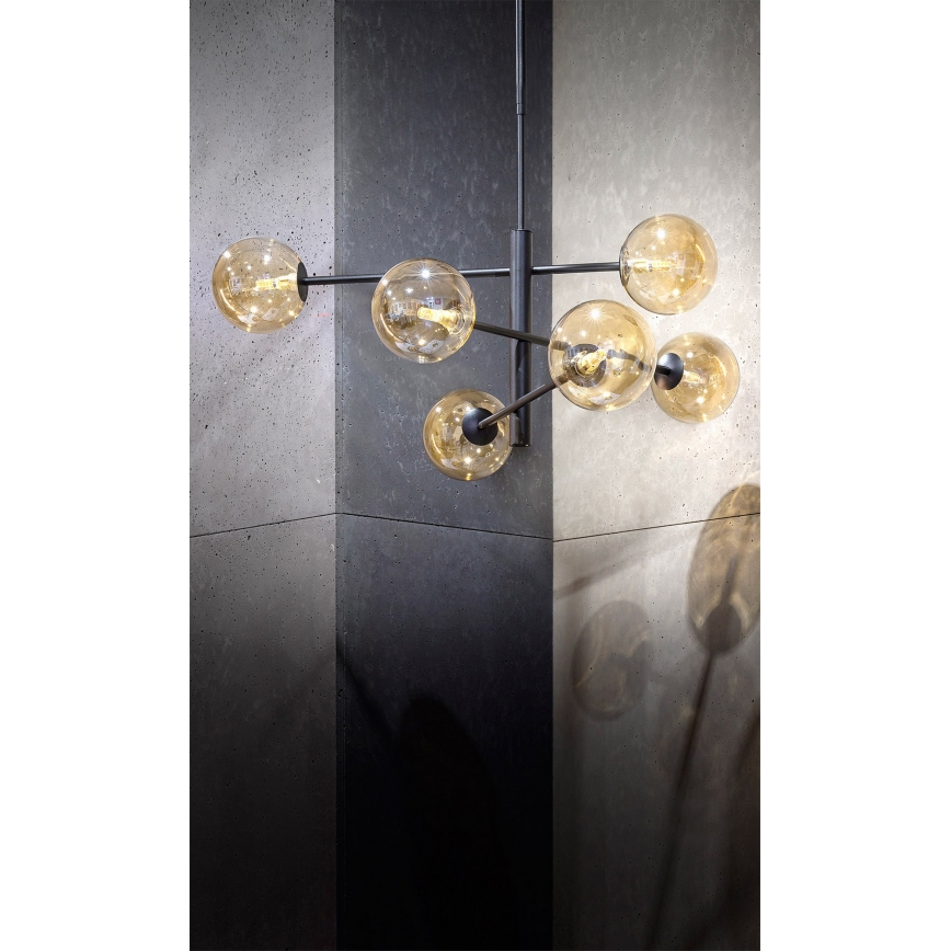 Lustre sur barre ORO 6xG9/12W/230V noir/doré