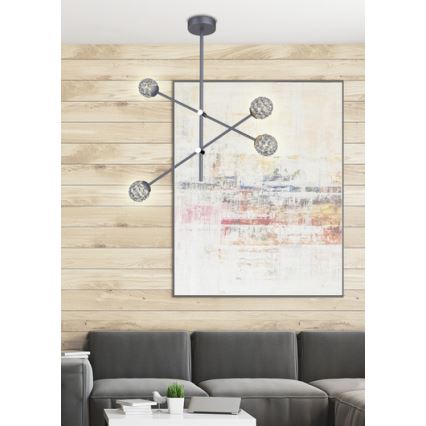 Lustre sur barre PAKSOS 6xG9/5W/230V noir
