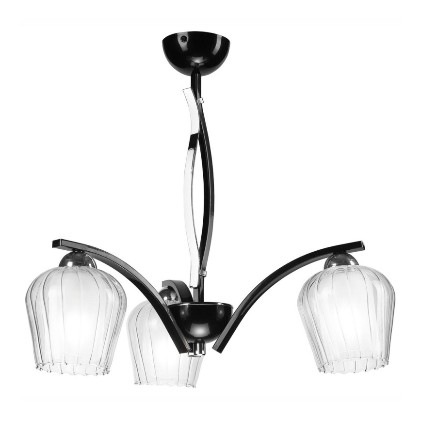 Lustre sur barre PAULA 3xE27/60W/230V noir