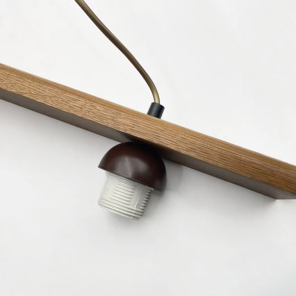 Lustre sur câble AIDA 3xE27/15W/230V, Ø 25 cm, chêne/crème