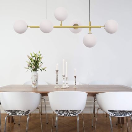 Lustre sur câble ALISA 6xE14/40W/230V, doré