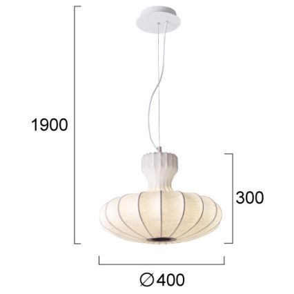 Lustre sur câble BOLA LED/11W/230V + 1xE27/5W CRI 90, blanc
