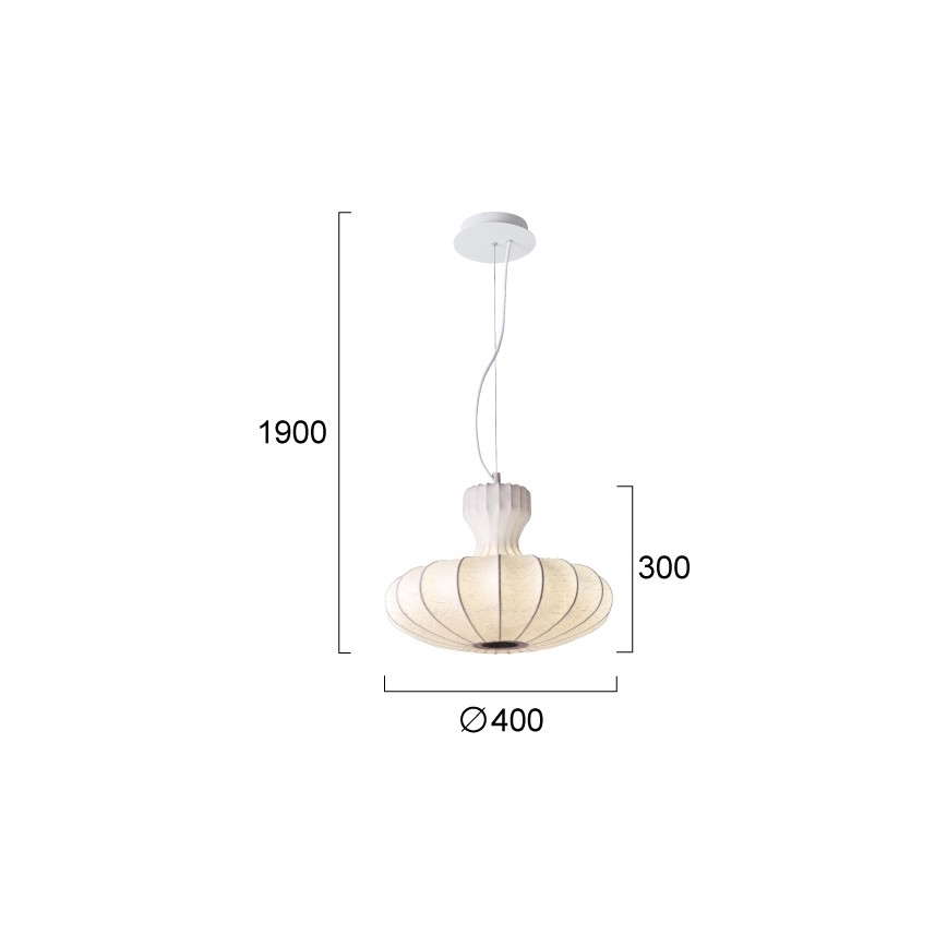 Lustre sur câble BOLA LED/11W/230V + 1xE27/5W CRI 90, blanc