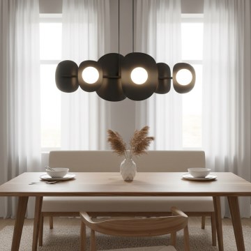 Lustre sur câble ELEMENTI 6xG9/8W/230V noir
