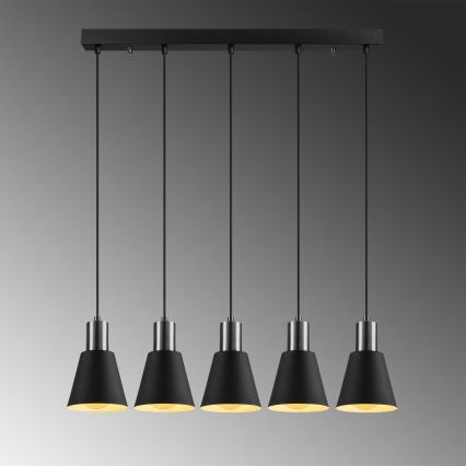 Lustre sur câble KEM 5xE27/40W/230V noir