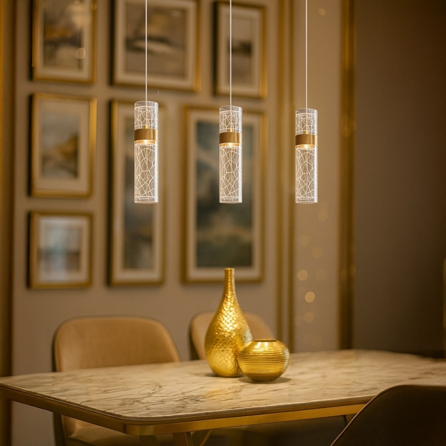 Lustre sur câble LAGOS LED/8W/230V doré