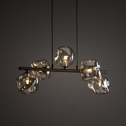Lustre sur câble LAVA 5xG9/8W/230V bronze/fumé beige