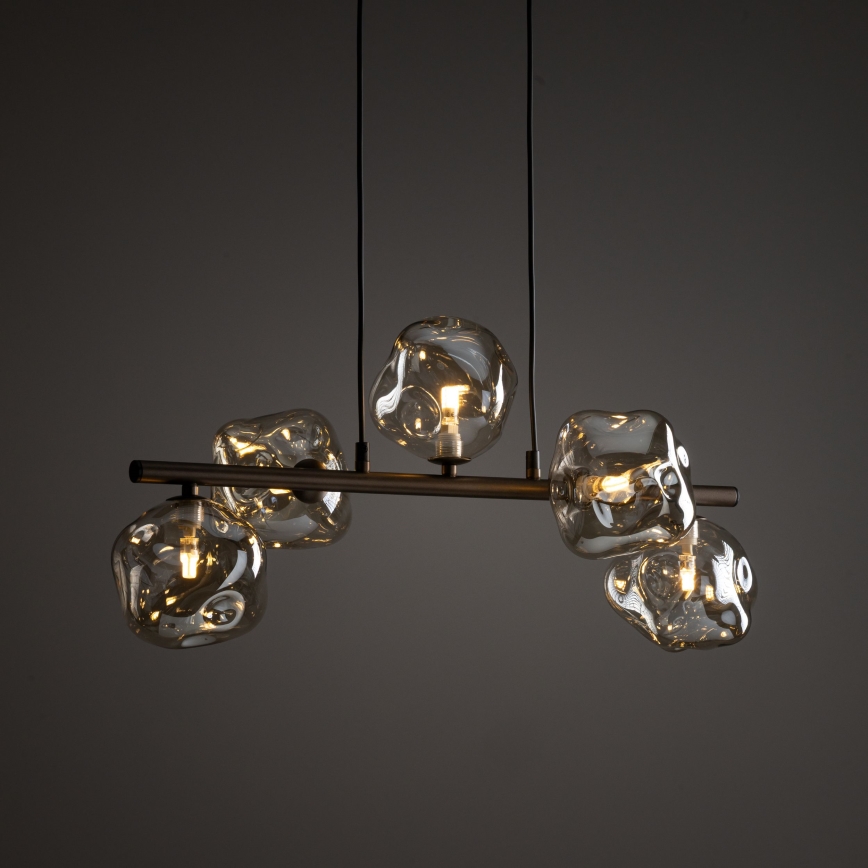 Lustre sur câble LAVA 5xG9/8W/230V bronze/fumé beige